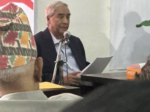 सभापति देउवाद्वारा कार्यबाहक सभापतिको जिम्मेवारी उपसभापति खड्कालाई दिएको घोषणा